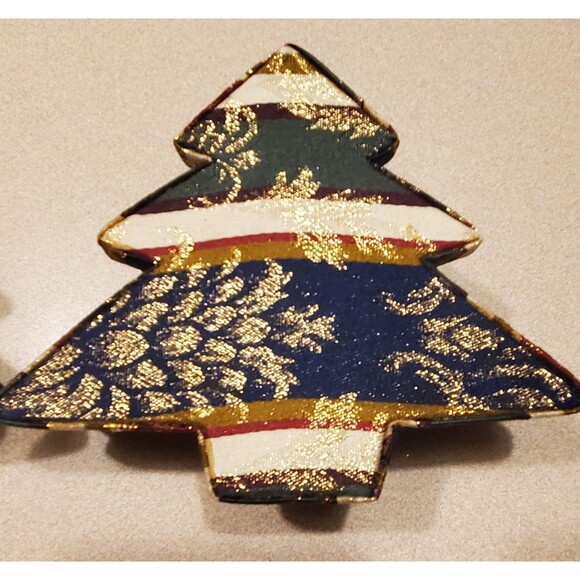 Vintage Christmas tree shaped 5 inch felt lined on bottom nwt - Picture 3 of 11